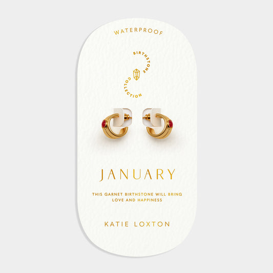 KATIE LOXTON BIRTHSTONE HOOP EARRINGS