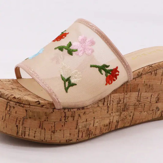 Bamboo Flower Platform Sandal
