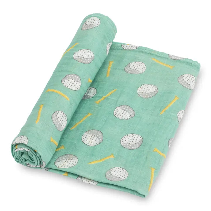 Hole in One Golf Muslin Swaddle Blanket