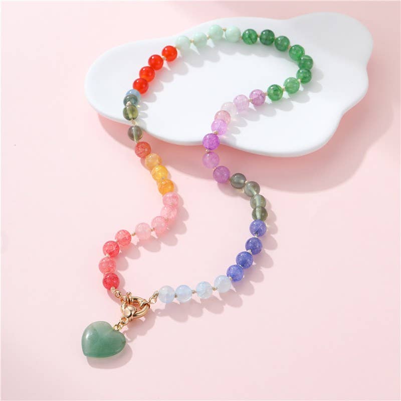 Natural Stone Semi-Precious Glass Mixed Necklace | 40NK9702