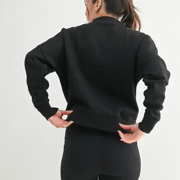 Princess Seam Quarter Zip Pullover Sweatshirt