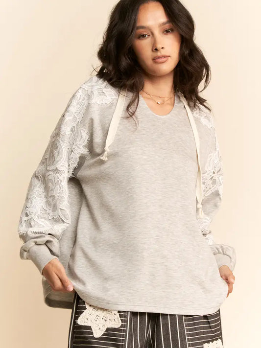 Lace Detail Hoodie