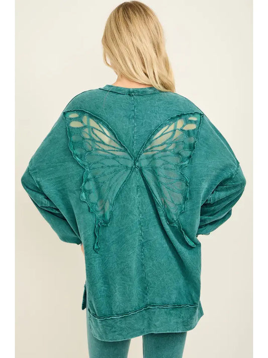 Butterfly Applique Sweatshirt top