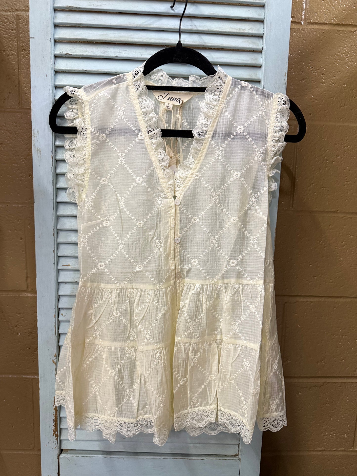 Vintage Lace Tiered Peplum Blouse