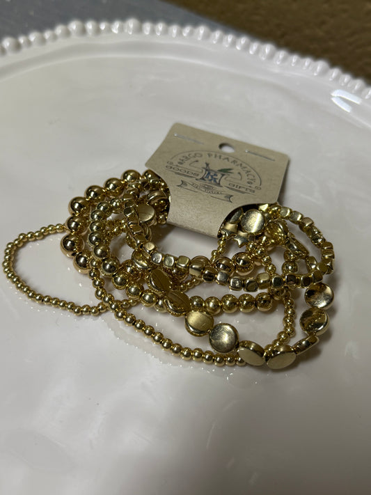 Gold cluster stretch bracelet