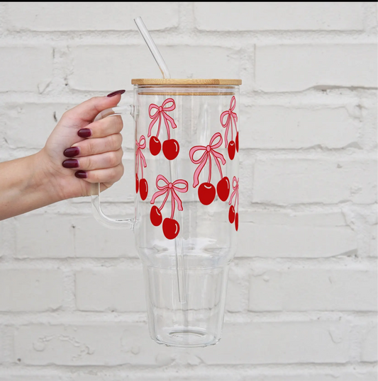 Glass 40oz Cherry Tumbler
