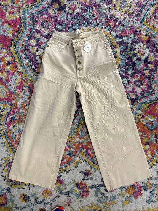 Easel Cropped Button Pants