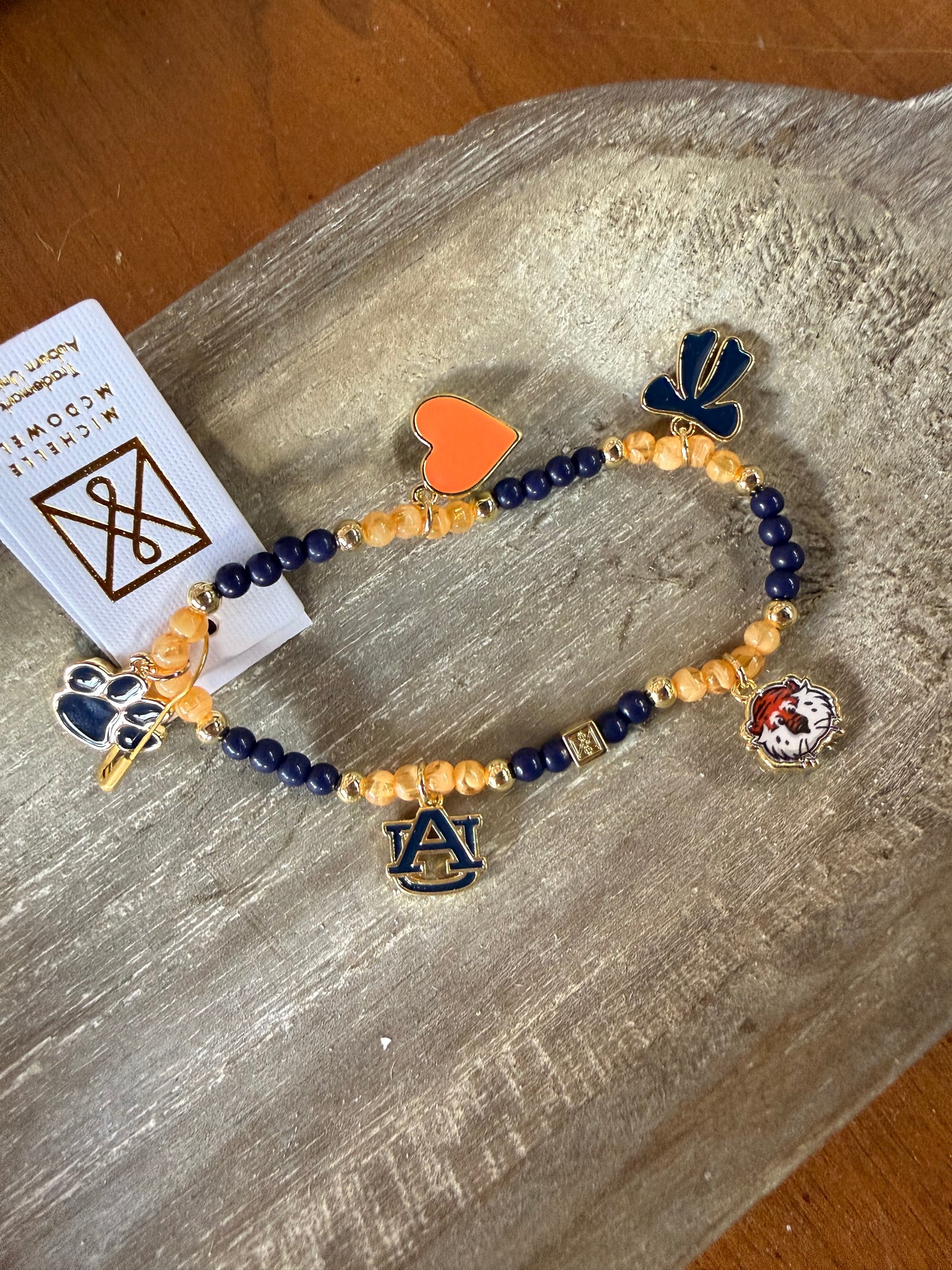 Auburn Charm Stretch Bracelet
