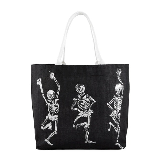 Skeleton Burlap Bag