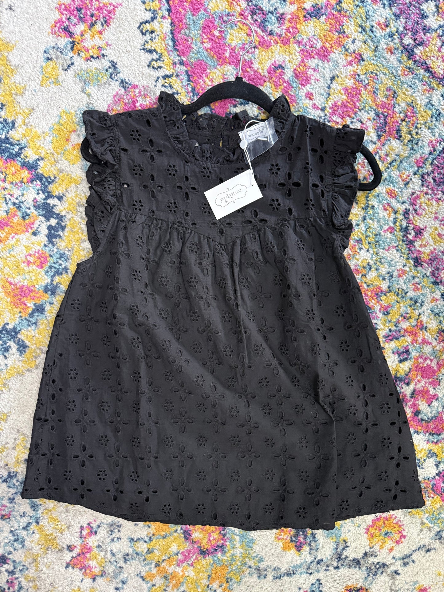 MudPie Eyelet blouse (black)
