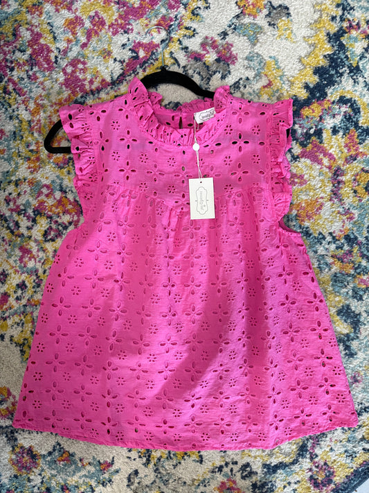 MudPie Eyelet blouse (pink)