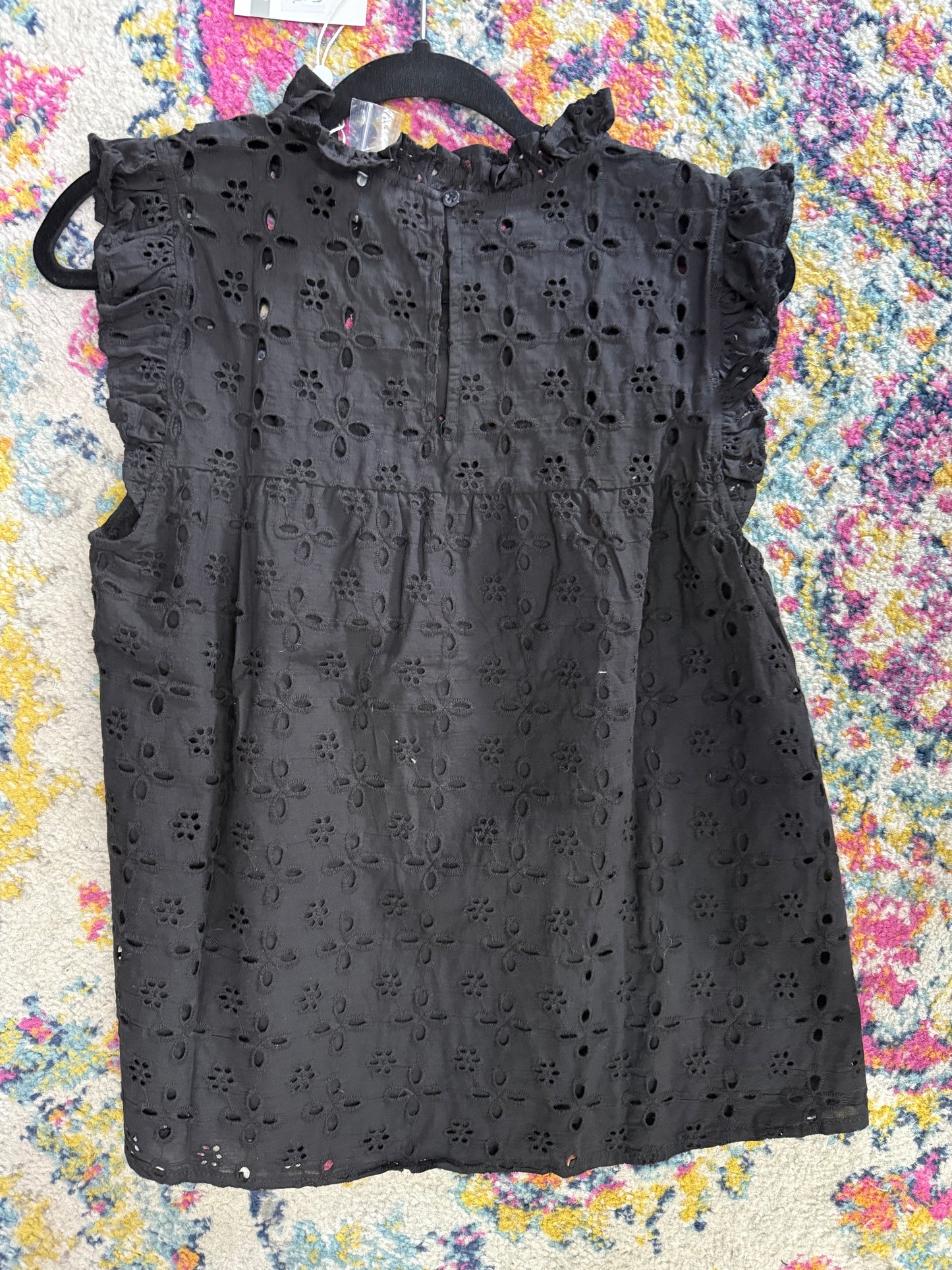 MudPie Eyelet blouse (black)