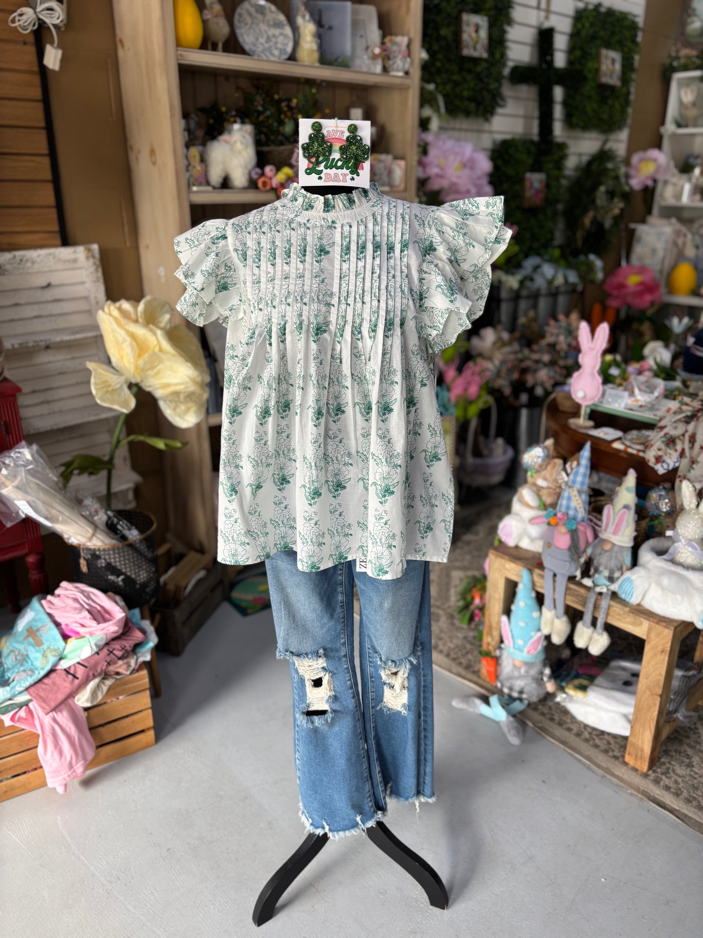 Mudpie Butterfly Sleeve Blouse