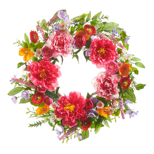 24" Colorful Floral Wreath