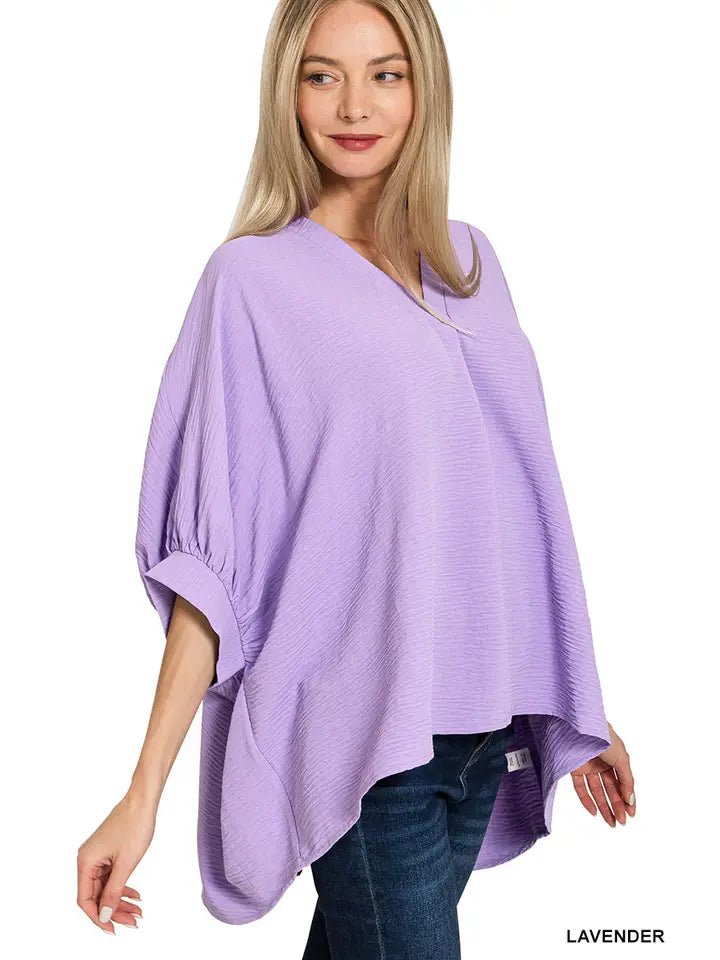 Lavender Airflow V-neck Top