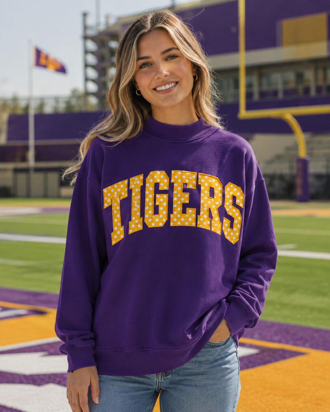 Tigers Mock Neck Sweatshirt