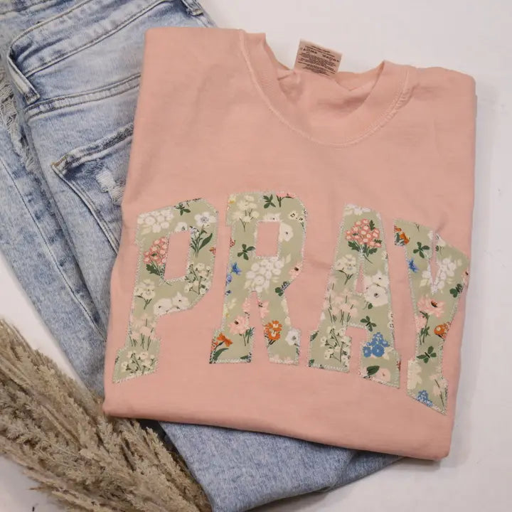 PRAY patchwork T-shirt