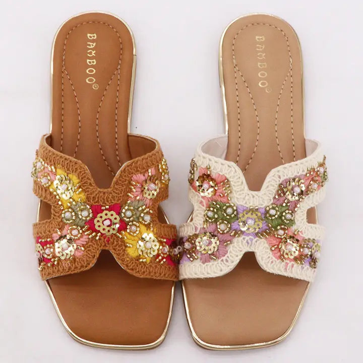 Sequin Beaded Sandal