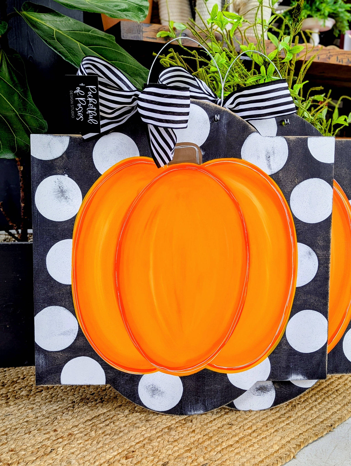 Framed Pumpkin Door Hanger