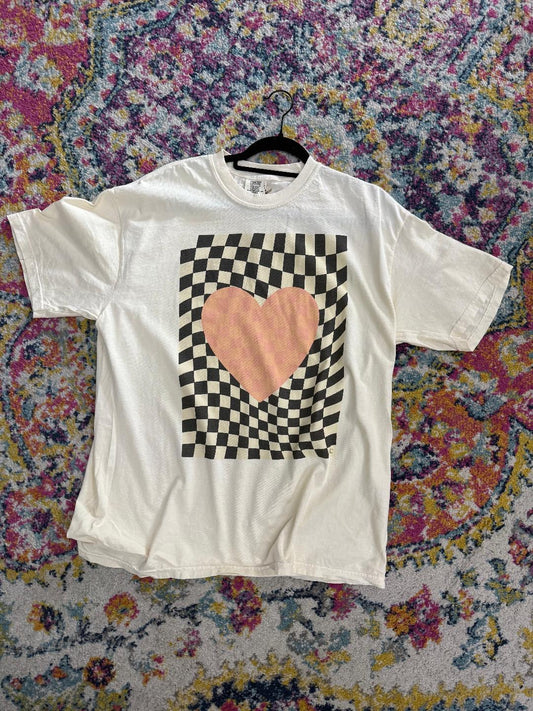 Heart Checkered T-Shirt