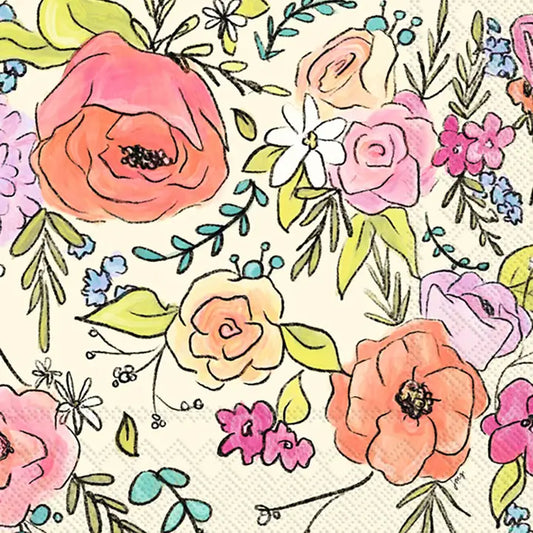 Paper Lunch Napkins Flower Party
