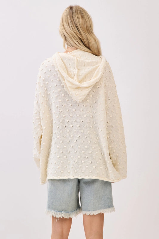 Cream Popcorn Sweater Hoodie