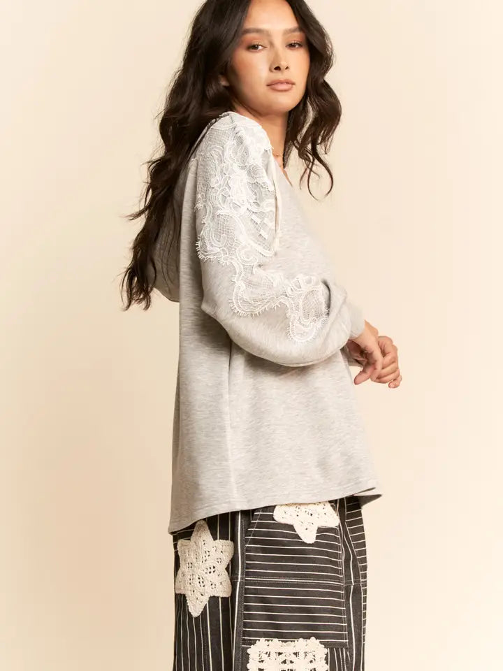 Lace Detail Hoodie