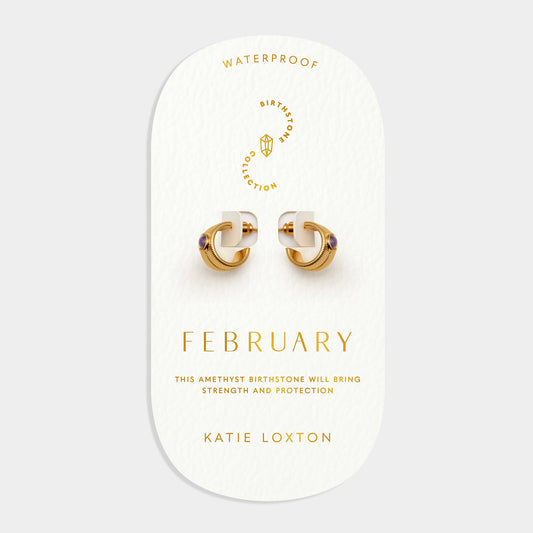 KATIE LOXTON BIRTHSTONE HOOP EARRINGS